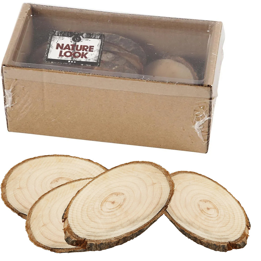 Natural Wood Discs with Bark for Floristry & Adult Crafts - 25mm