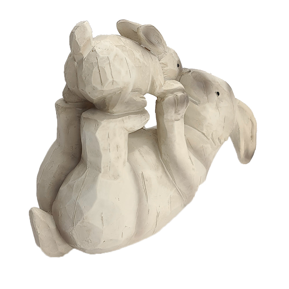 Mother & Baby Hare Ornament - 17cm | Easter Home Decoration