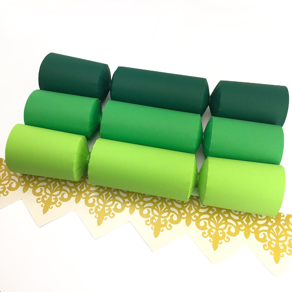 Shades of Green | Craft Kit to Make 12 Crackers | Recyclable | Cracker Making
