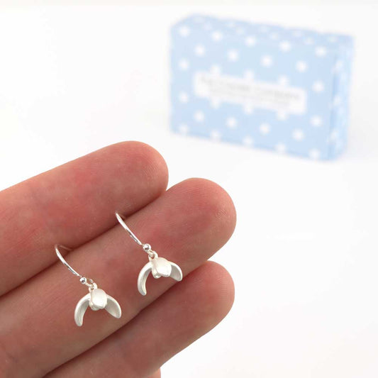 Dainty Snowdrops | Silver Tone Drop Earrings | Mini Gift | Cracker Filler