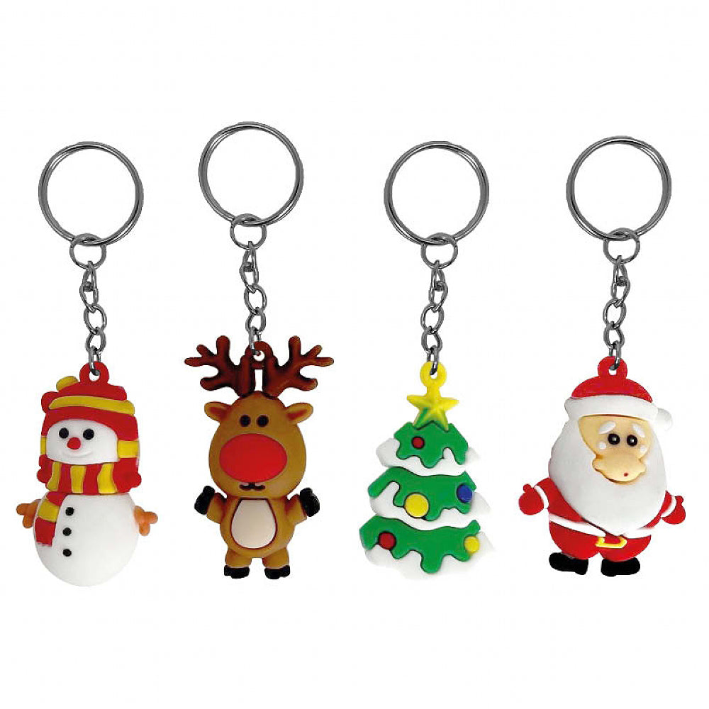 3D Christmas Character Keyrings | Party Bag Gift | Cracker Filler