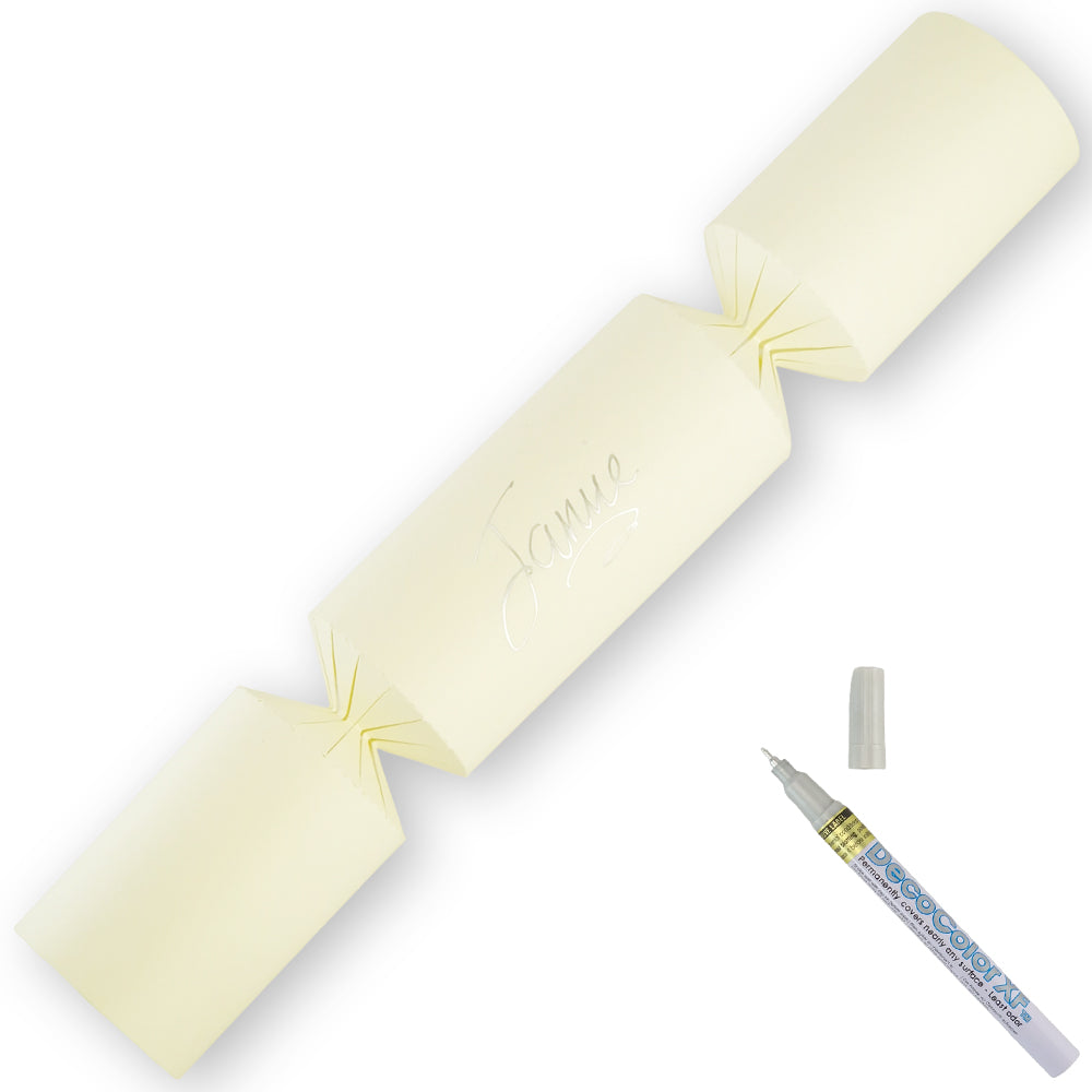 Ivory | 12 Personalise Your Own Crackers | Make & Fill Your Own | With Pen