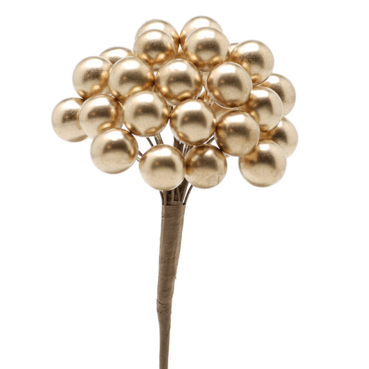 Gold | Berry Mega Cluster Pick | Christmas Floristry & Crafts | 15cm