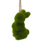 Green Flocked Easter Bunny | Hanging Easter Tree Decoration