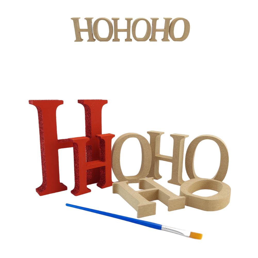 HO HO HO | Create Your Own Wood Christmas Word | 8cm or 13cm Wood Letters