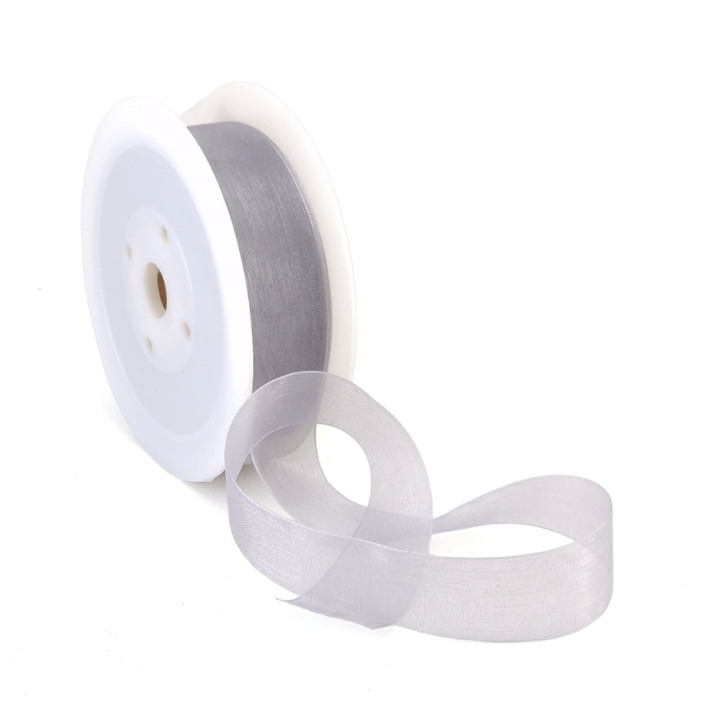 40mm or 25mm Organza Ribbon | Woven Edged |  25m Roll | Choice of Colours 