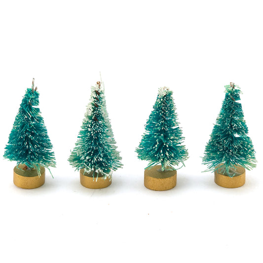 Mini Sisal Christmas Trees for Christmas Crafts | 38mm Tall | 4 Pieces