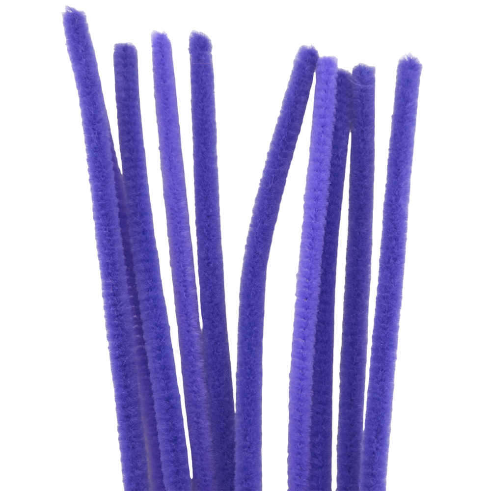 Single Colour | 30cm Craft Pipecleaners | Chenille Stems | 6mm Wide | Pack of 10