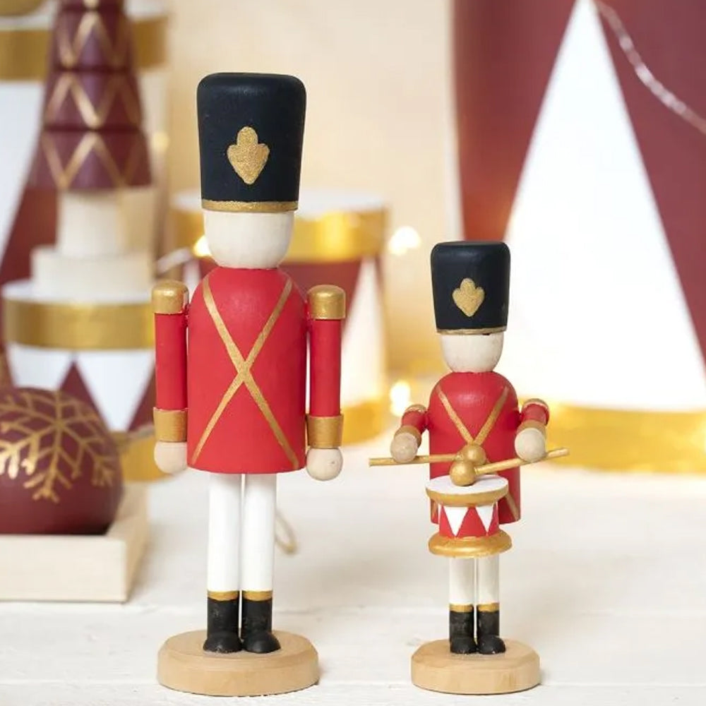 Freestanding Nutcracker Soldier 18cm Wooden Christmas Shape to Decorate