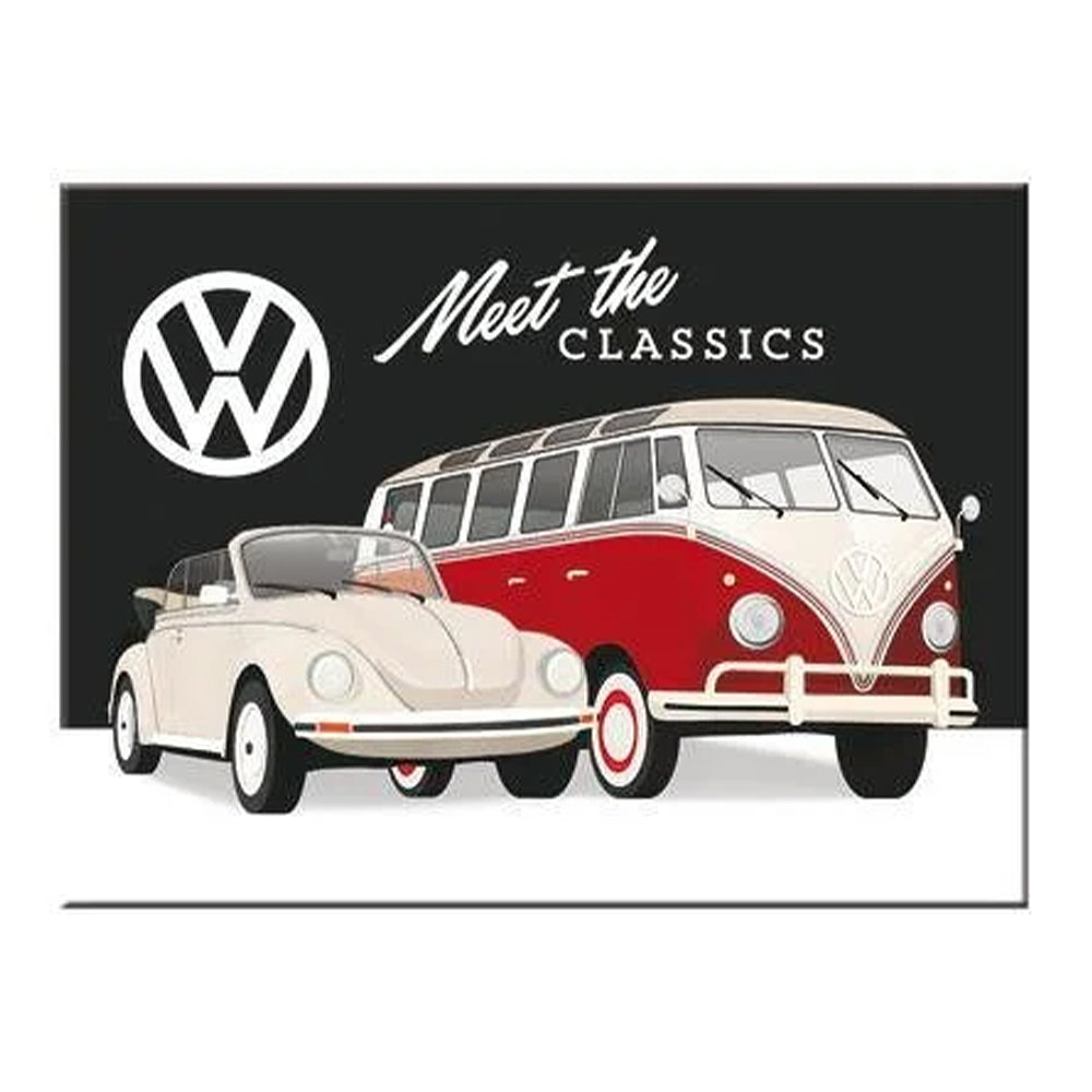 VW | Meet the Classics | Retro Magnet | 8x6cm | Mini Gift | Cracker Filler