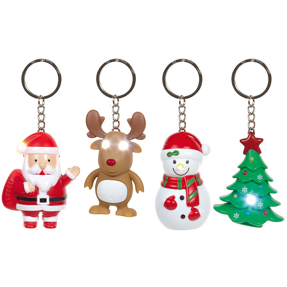 LED and Sound Christmas Keyrings | Mini Gift | Cracker Filler