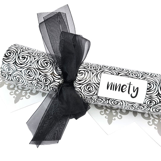 Black Rose - 90th Birthday | 6 Large Bowtastic Crackers | Make & Fill Your Own