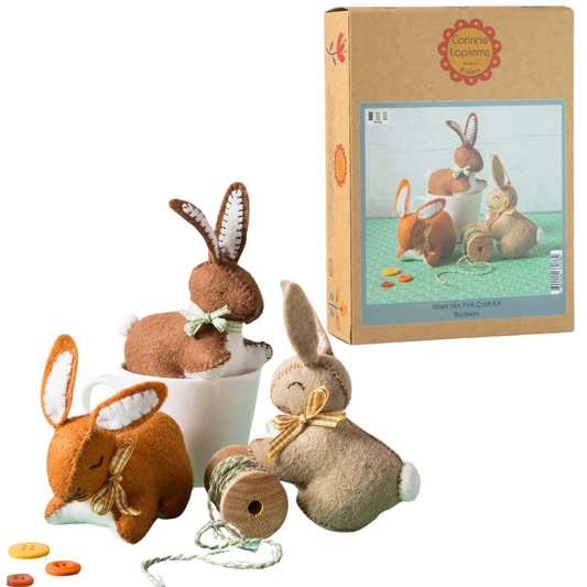 Bunnies | Felt Sewing Kit | Makes 3 | Corinne Lapierre