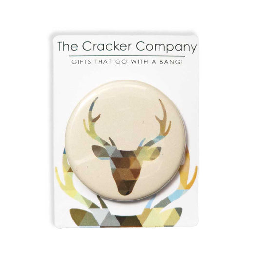 Stag Head | 38mm Button Pin Badge | Mini Gift | Cracker Filler