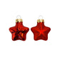 4cm 12 Glass Red Star Shaped Baubles | Christmas Tree Decorations