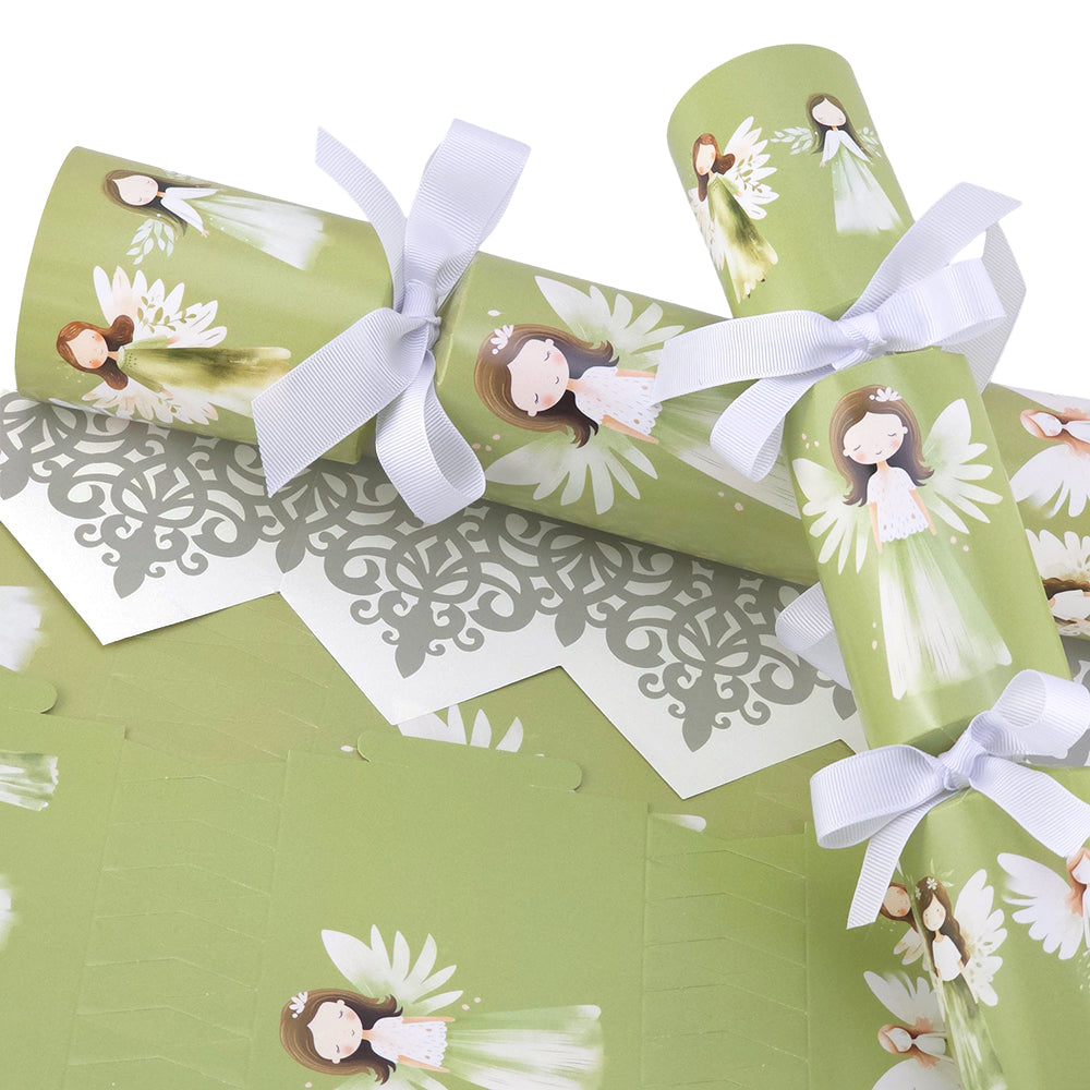 Whimsical Green Christmas Angels | Cracker Making Craft Kit | Make & Fill Your Own