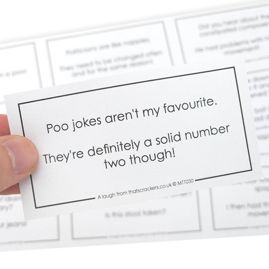 Poo Jokes | Sheet of 12 | Make & Fill Your Own Crackers