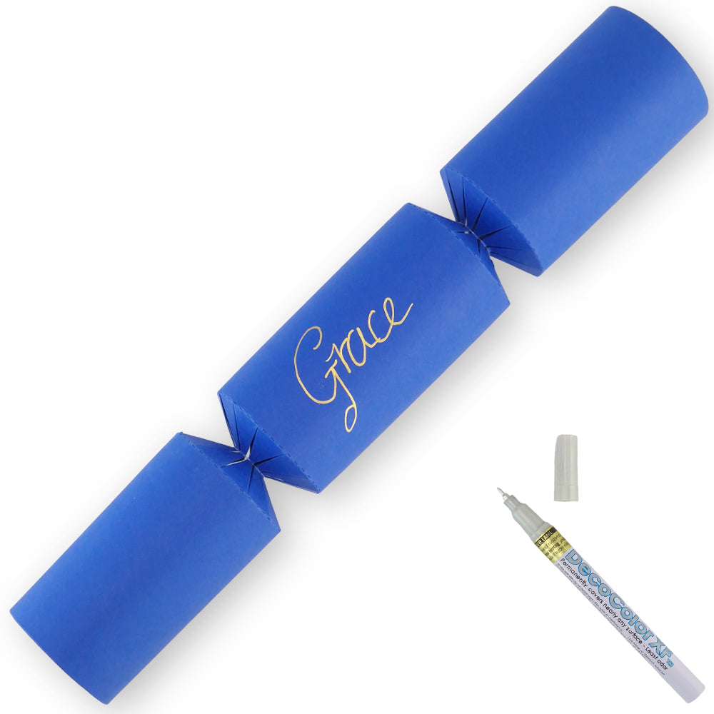 Royal Blue | 12 Personalise Your Own Crackers | Make & Fill Your Own | With Pen
