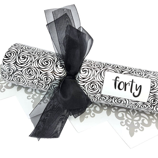 Black Rose - 40th Birthday | 6 Large Bowtastic Crackers | Make & Fill Your Own
