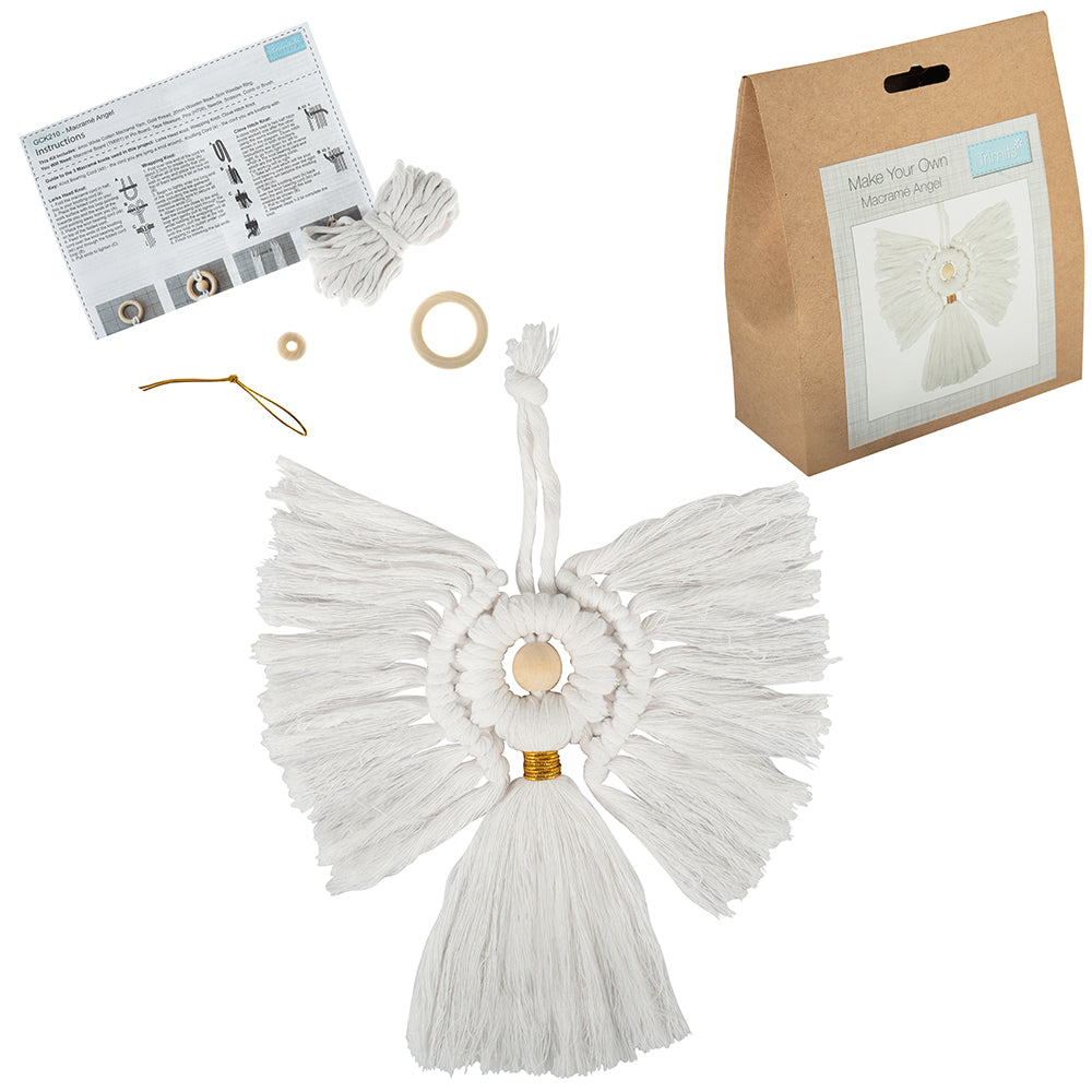 Angel | Make Your Own Christmas Macrame Hanger | Small Craft Kit