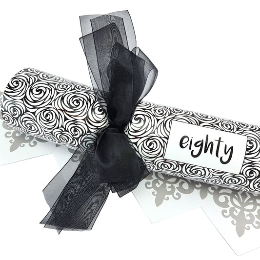 Black Rose - 80th Birthday | 6 Large Bowtastic Crackers | Make & Fill Your Own