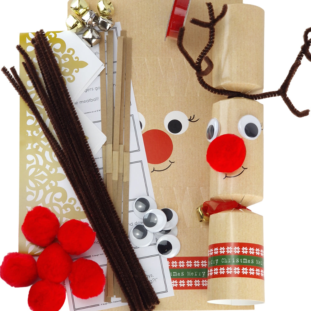 Standy Uppy Rudolph | Christmas Cracker Craft Kit | make 6 | Pipecleaner Antlers