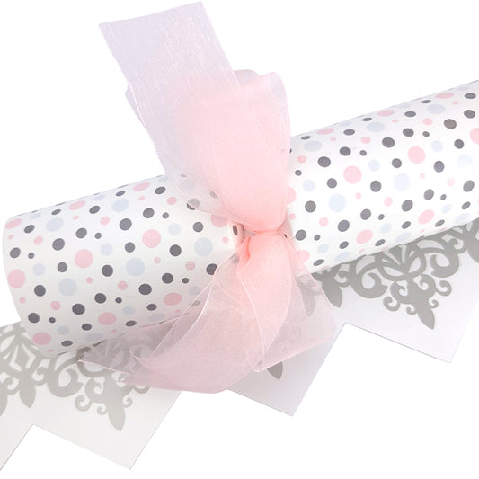 Pink & Grey Dots | 6 Large Bowtastic Crackers | Make & Fill Your Own