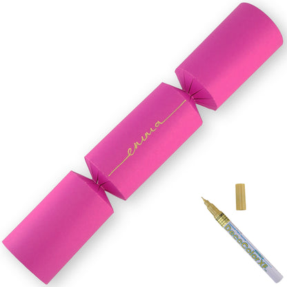 Shocking Pink | 12 Personalise Your Own Crackers | Make & Fill Your Own With Pen