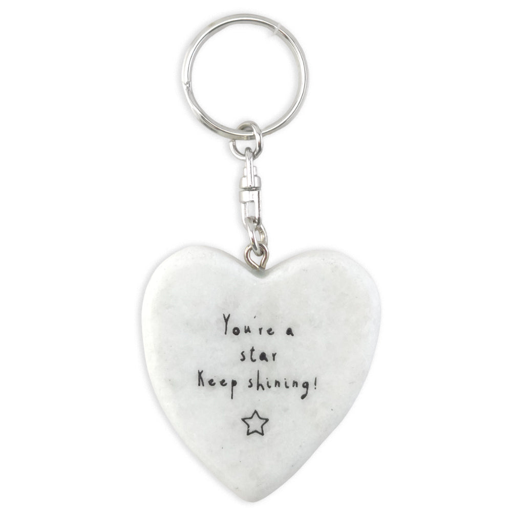 You’re a Star - Keep Shining | Marble Heart Keyring | Mini Gift | Cracker Filler