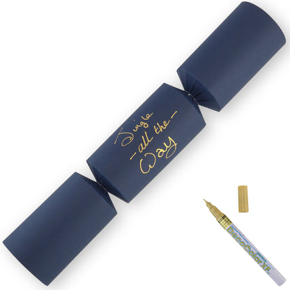Navy Blue | 12 Personalise Your Own Crackers | Make & Fill Your Own | With Pen