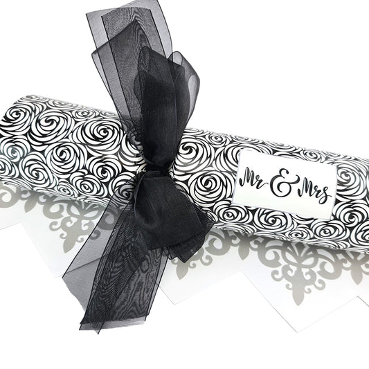 Mr & Mrs Black Rose | 6 Large Bowtastic Crackers | Make & Fill Your Own