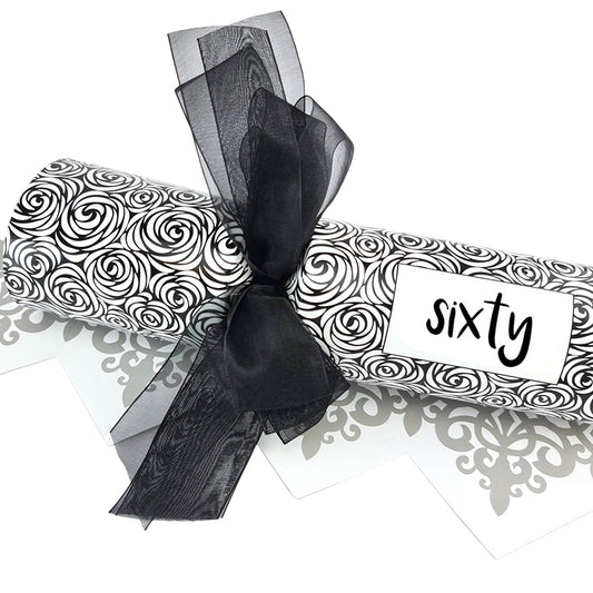 Black Rose - 60th Birthday | 6 Large Bowtastic Crackers | Make & Fill Your Own