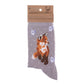 Snowtime Fox | Ladies Supersoft Bamboo Socks | One Size | Wrendale Designs