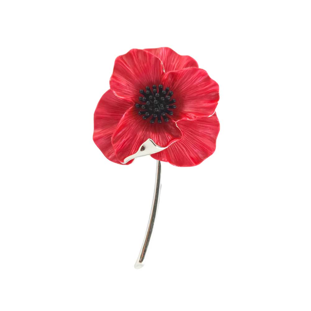 Large 3D Red Poppy Brooch | 3.8cm Wide | Mini Gift | Cracker Filler