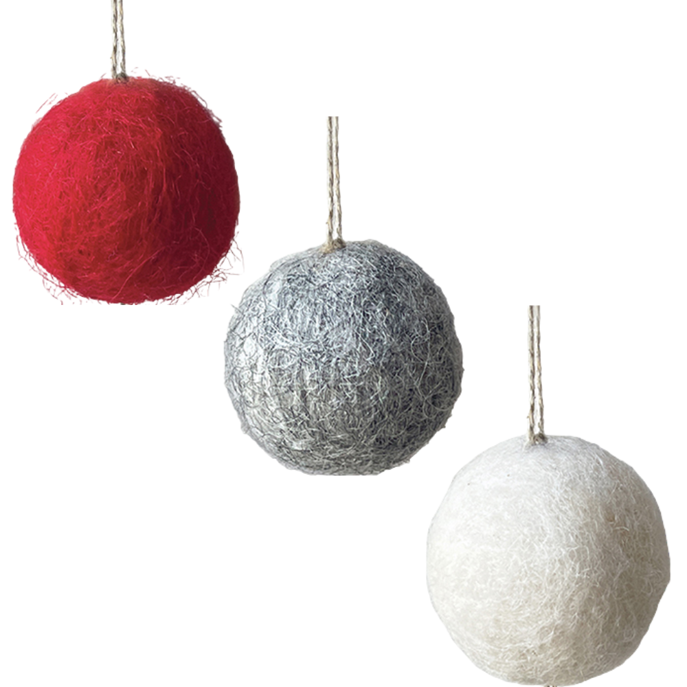 3.5cm Handmade Felt Christmas Tree Round Bauble | Cracker Filler | Mini Gift