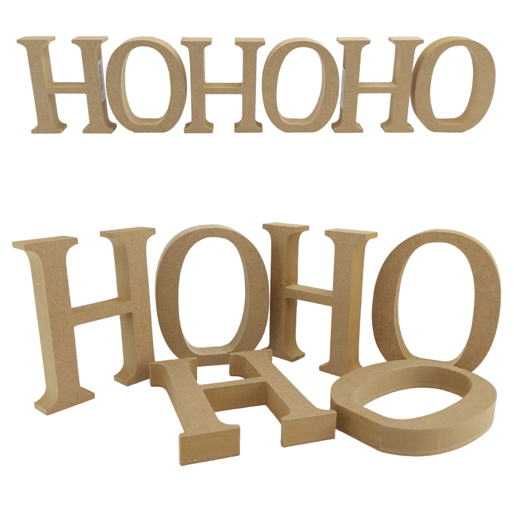 HO HO HO | Create Your Own Wood Christmas Word | 8cm or 13cm Wood Letters