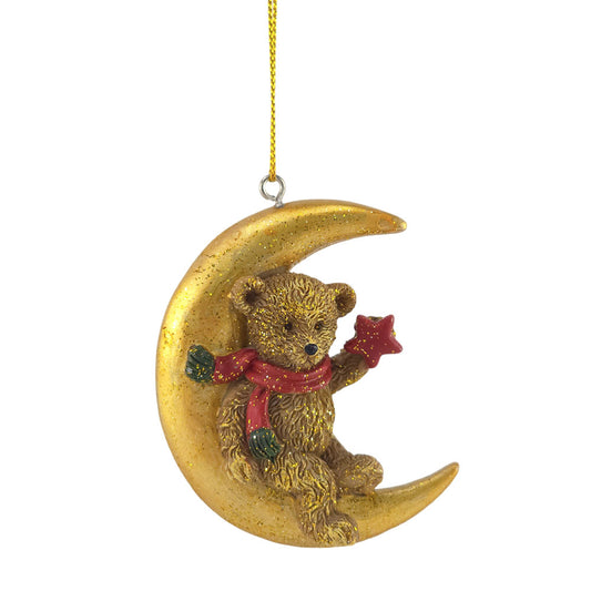 Teddy in the Moon | Christmas Tree Decoration | 7cm | Gisela Graham