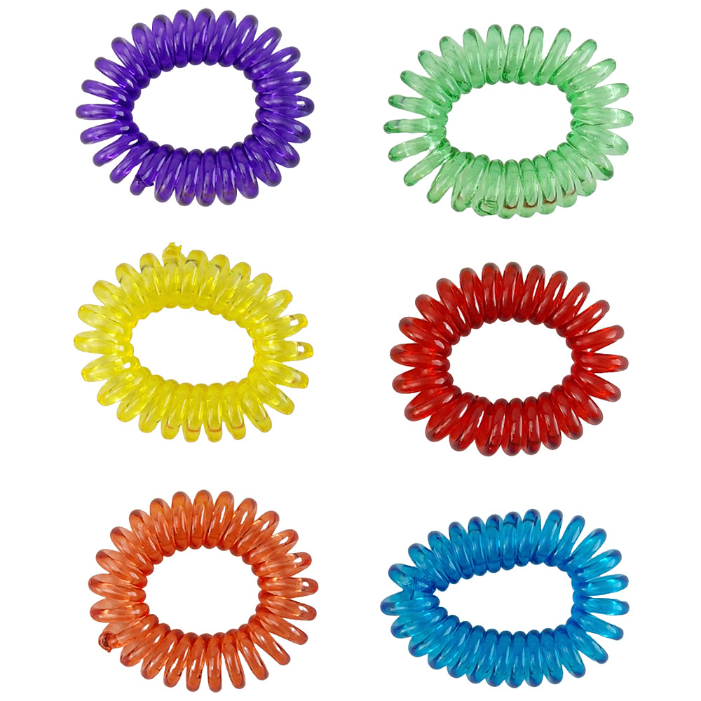 Brights | 6 Small Spiral Hair Ties | Mini Gift | Cracker Filler