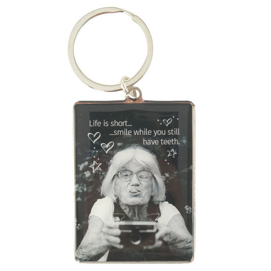 Smile While You Still Have Teeth | Metal Keyring | Mini Gift | Cracker Filler