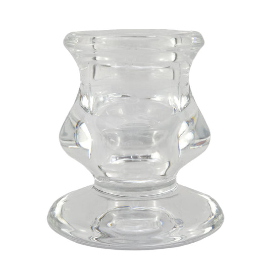 Clear Glass Candle Holder for Taper Dinner Candles | Gisela Graham