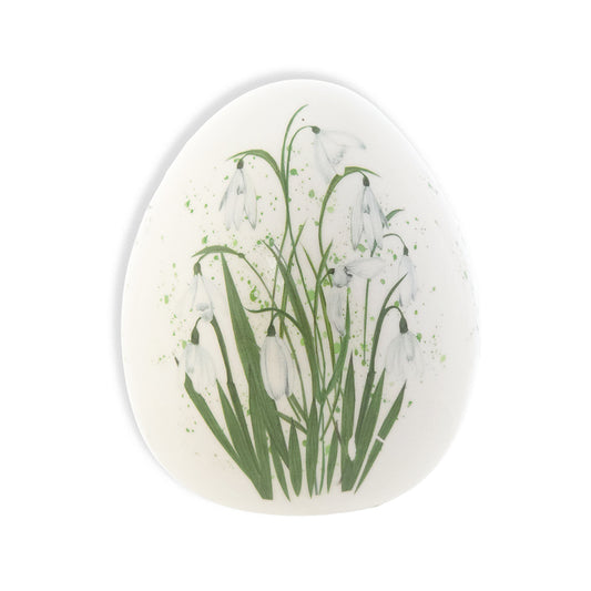 Snowdrops | Ceramic Easter Egg Ornament | 9cm Tall | Home Décor