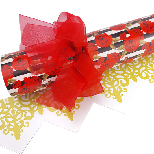Modern Red Rose | 6 Large Bowtastic Crackers | Make & Fill Your Own