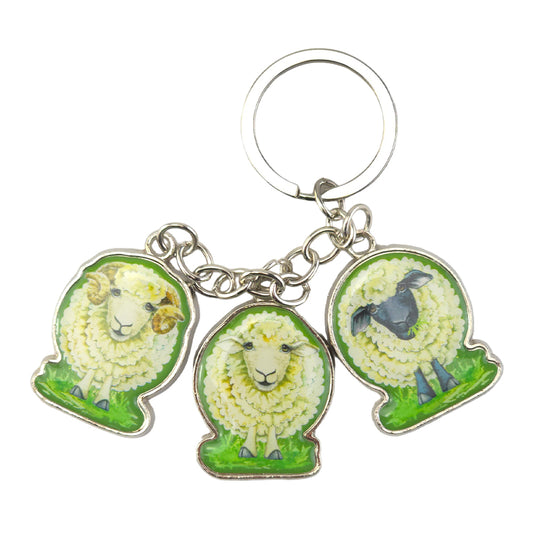 Sheep | Metal Charm Keyring | Mini Gift | Cracker Filler