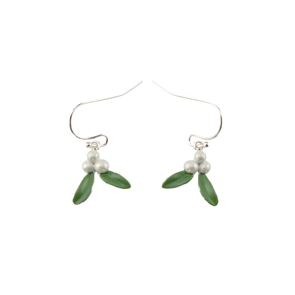 Christmas Mistletoe | Silver Tone Drop Earrings | Mini Gift | Cracker Filler