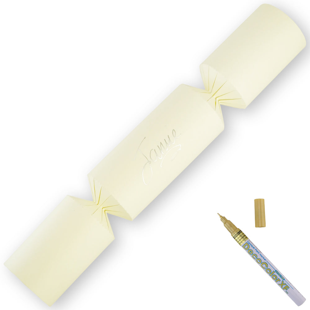 Ivory | 12 Personalise Your Own Crackers | Make & Fill Your Own | With Pen
