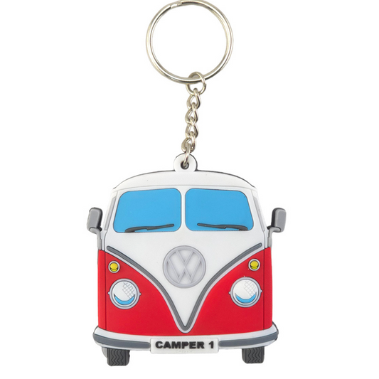 Camper Van | Red | Rubber Keyring | Mini Gift | Cracker Filler