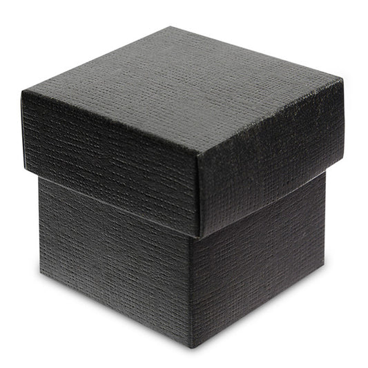 Textured Black | Mini 5cm Cube Gift Box with Lid | Pack of 10