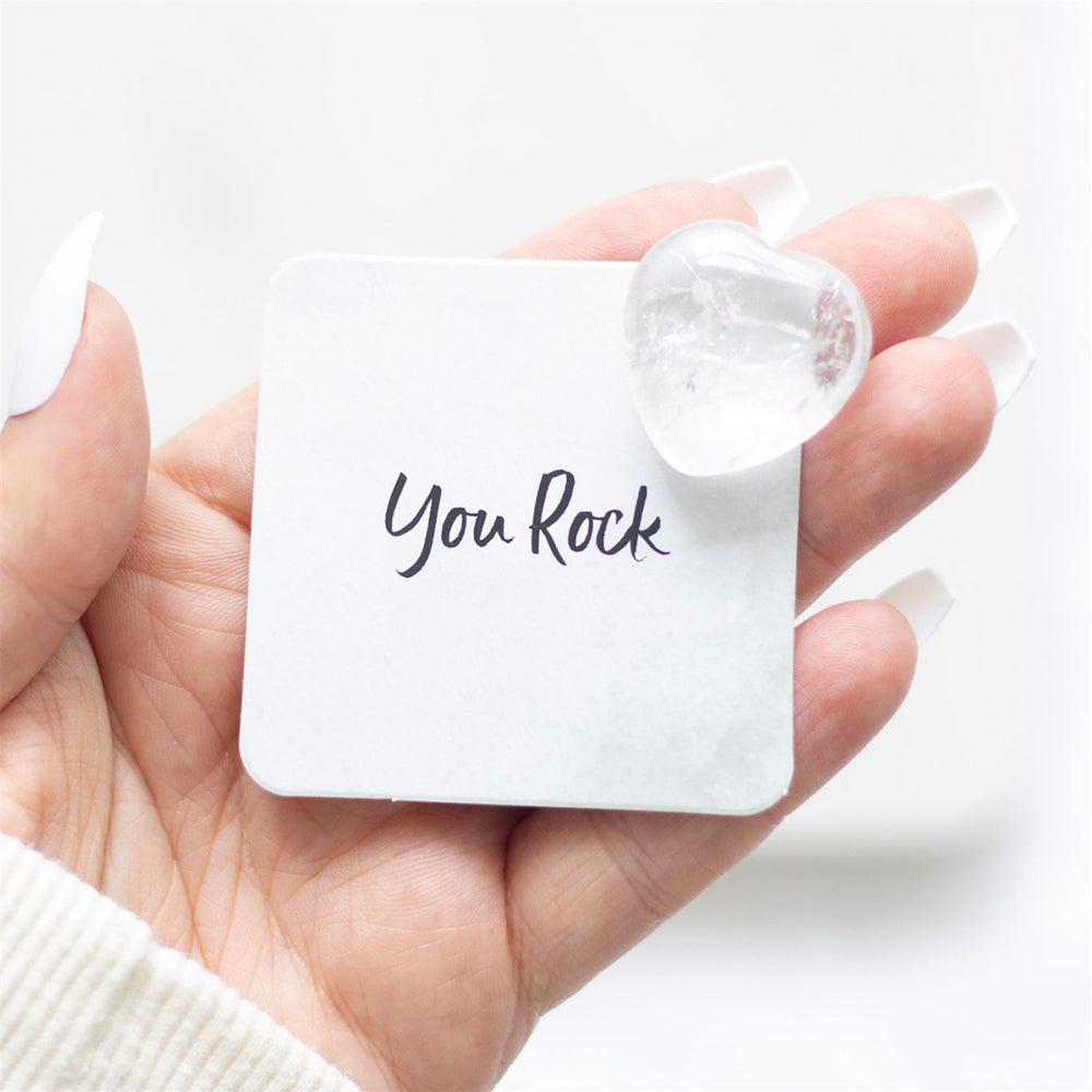 You Rock | Clear Quartz Crystal Heart | Clarity | Mini Gift | Cracker Filler