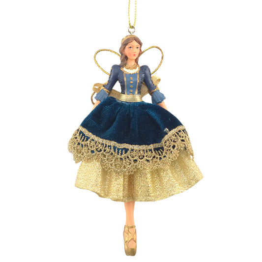 Opulent Blue Fairy | Christmas Tree Decoration | 13cm Tall | Gisela Graham