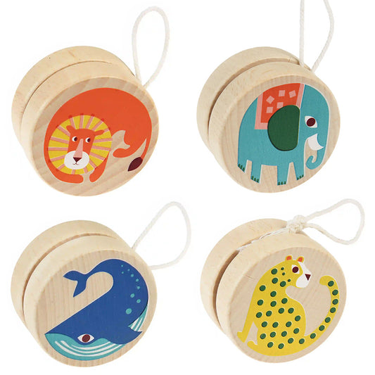 Wild Animal Wonders | Wooden Yo-Yo | Single | Mini Gift | Cracker Filler